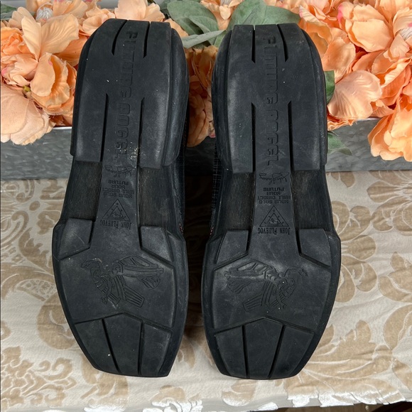 John Fluevog Black Low-Top Sneakers with Orange Stitching main image 8